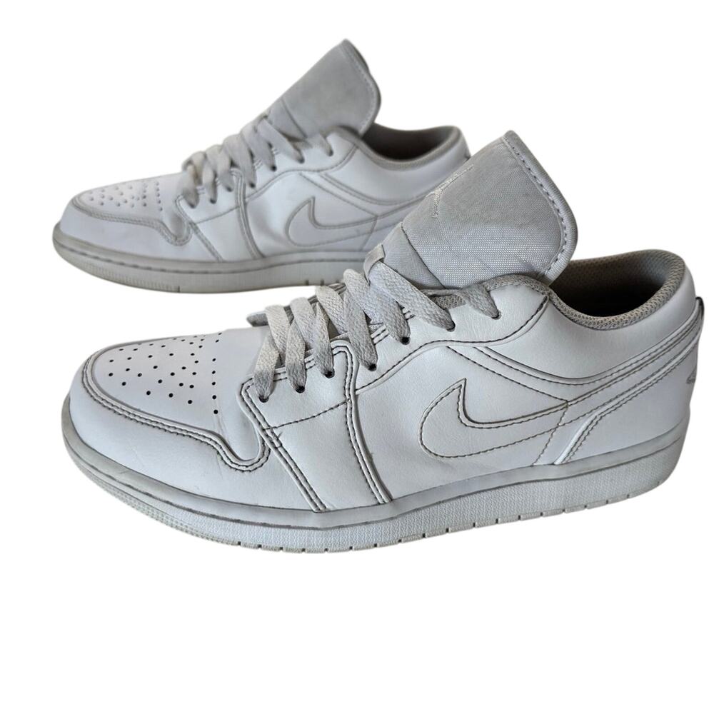 Nike Air Jordan 1 Low Men's Triple White 553558-136 Mens Size 8